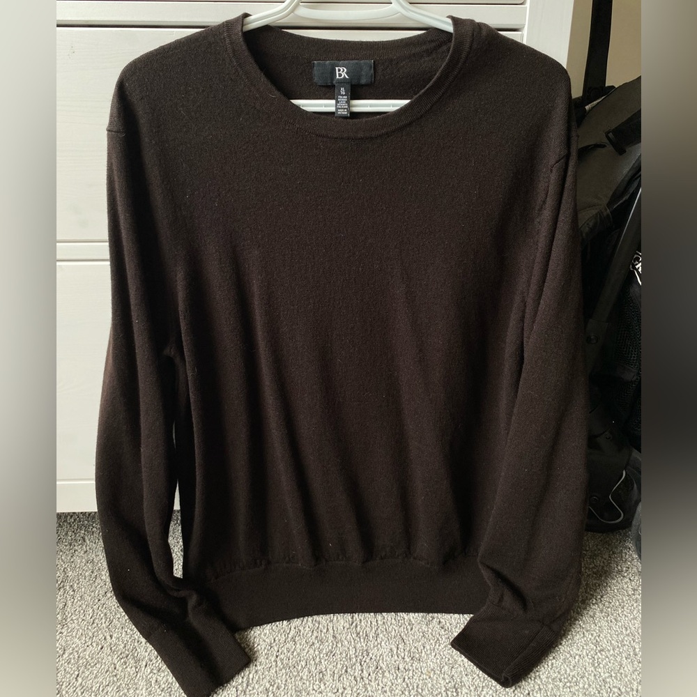 BNWT Banana Republic Men's Chocolate Brown 100% Merino Wool Sweater (XL)